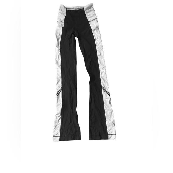 Lululemon Run: Ice Queen Pant Black Polar Cream Tight Reflective Zipper RARE - Picture 3 of 4